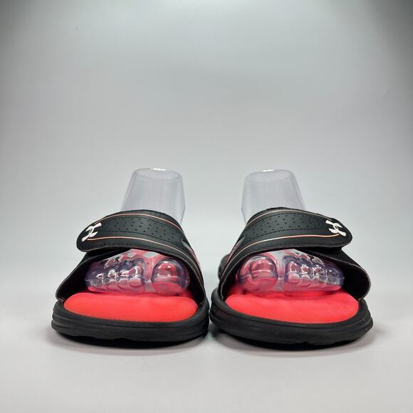 Under Armour Ignite VIII Black Red Slide Lightweight Sandals Women's Size 10 - Picture 2 of 10